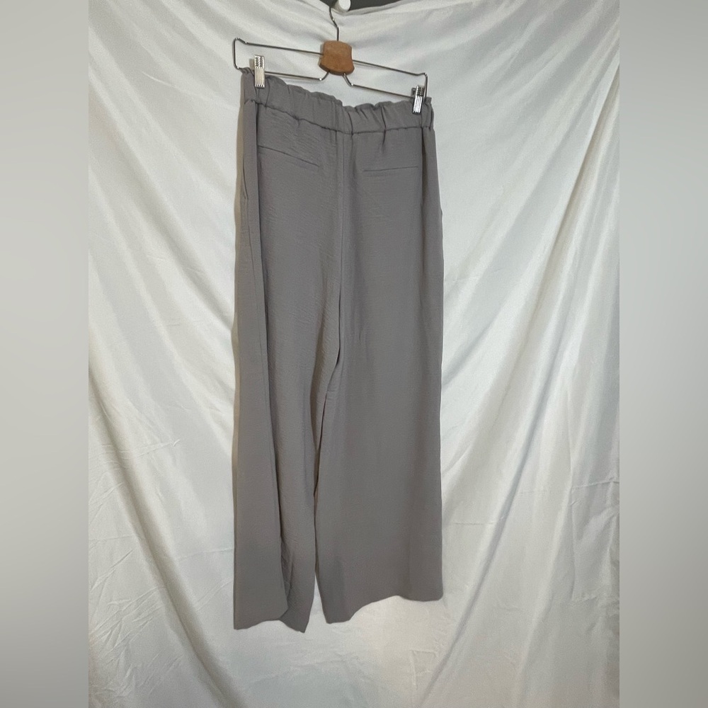 Hilary Radley Gray Wide Leg Pull On Pants Women Medium Minimalist Workwear - Picture 5 of 7